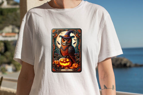 Halloween Owl Tarot Card Sublimation Clipart Bundle Sublimation SVGArt 