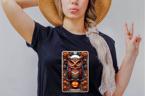 Halloween Owl Tarot Card Sublimation Clipart Bundle Sublimation SVGArt 