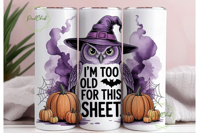 Halloween Owl Tumbler Wrap PNG Sublimation PixelChick 