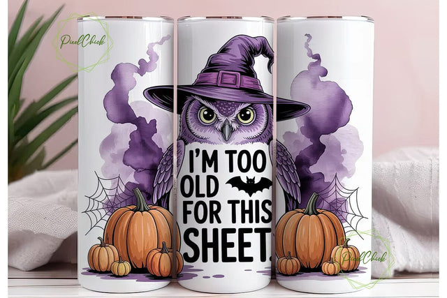 Halloween Owl Tumbler Wrap PNG Sublimation PixelChick 