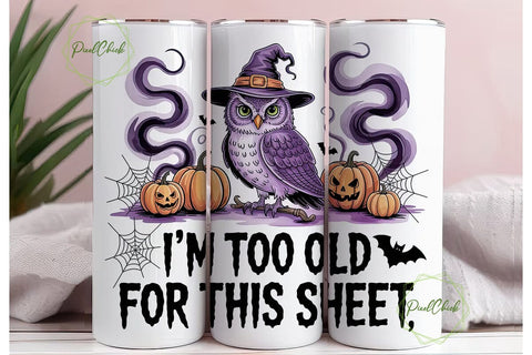 Halloween Owl Tumbler Wrap PNG Sublimation PixelChick 