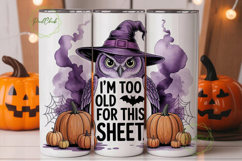 Halloween Owl Tumbler Wrap PNG Sublimation PixelChick 