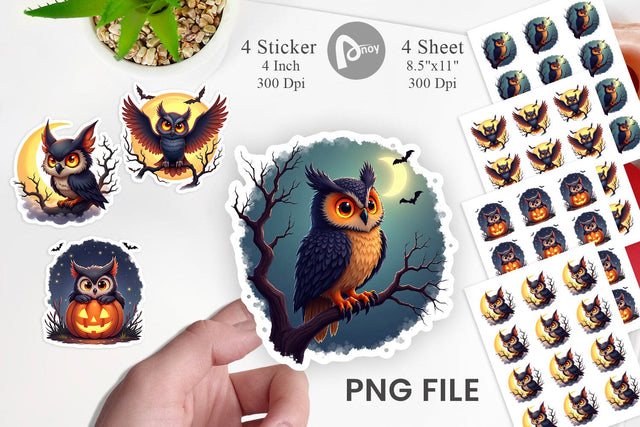 Halloween Owl Whispers Sticker Sublimation artnoy 
