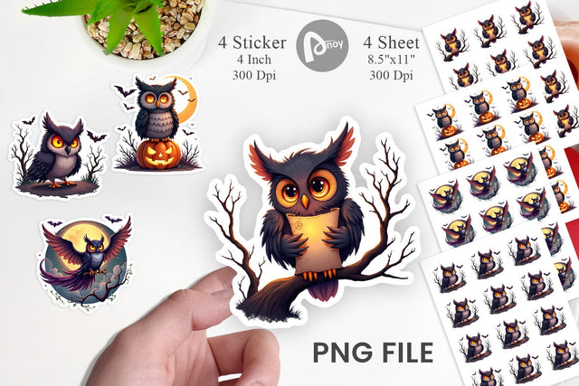 Halloween Owl Whispers Sticker Sublimation artnoy 
