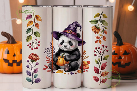Halloween Panda 20oz Tumbler Wrap Sublimation PixelChick 