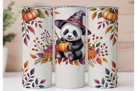 Halloween Panda 20oz Tumbler Wrap Sublimation PixelChick 