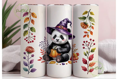 Halloween Panda 20oz Tumbler Wrap Sublimation PixelChick 