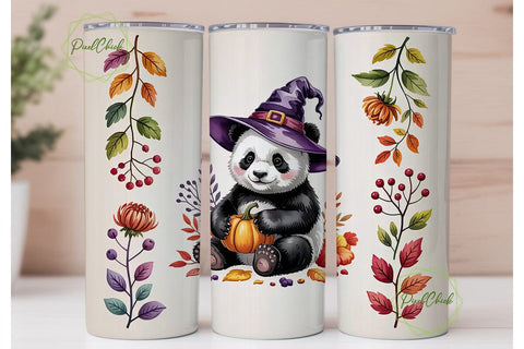 Halloween Panda 20oz Tumbler Wrap Sublimation PixelChick 