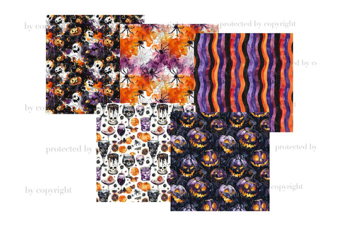 Halloween Paper Bundle | Creepy Pattern Digital Pattern GlamArtZhanna 