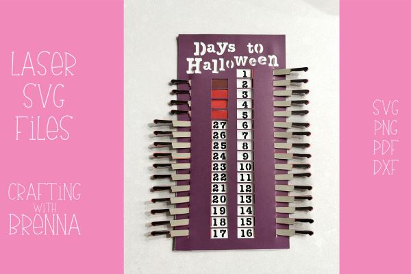 Halloween Paper Knives Countdown Laser SVG File SVG Crafting With Brenna 