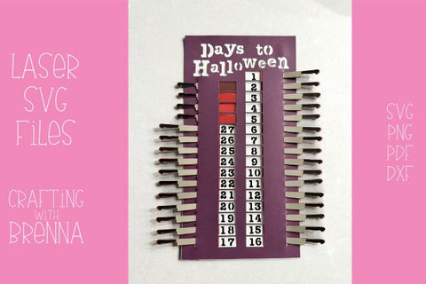 Halloween Paper Knives Countdown Laser SVG File SVG Crafting With Brenna 