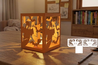 Halloween Paper Lantern, Halloween Candle Holder SVG zafrans studio 