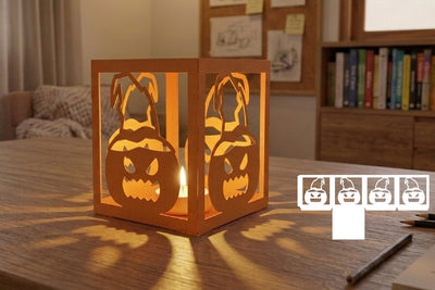 Halloween Paper Lantern, Halloween Candle Holder SVG zafrans studio 