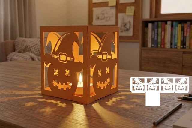 Halloween Paper Lantern, Halloween Candle Holder SVG zafrans studio 