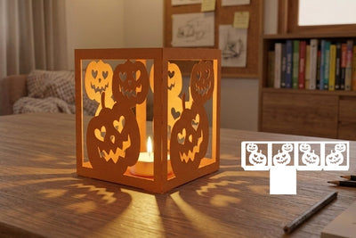 Halloween Paper Lantern, Halloween Candle Holder SVG zafrans studio 