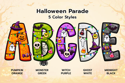 Halloween Parade Color font OTF, PNG Font BB Digital Arts 