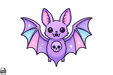 Halloween Pastel Goth Bat PNG Clipart Bundle Printable File Sublimation Creativedesigntee 