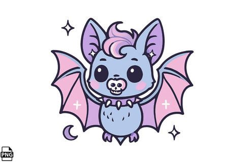 Halloween Pastel Goth Bat PNG Clipart Bundle Printable File Sublimation Creativedesigntee 