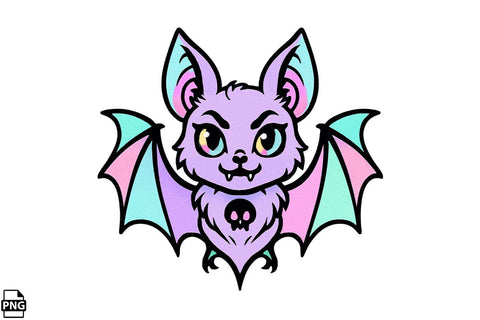 Halloween Pastel Goth Bat PNG Clipart Bundle Printable File Sublimation Creativedesigntee 