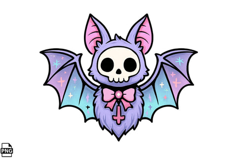 Halloween Pastel Goth Bat PNG Clipart Bundle Printable File Sublimation Creativedesigntee 