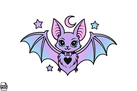 Halloween Pastel Goth Bat PNG Clipart Bundle Printable File Sublimation Creativedesigntee 
