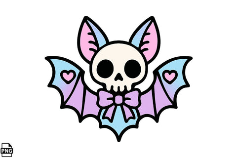 Halloween Pastel Goth Bat PNG Clipart Bundle Printable File Sublimation Creativedesigntee 