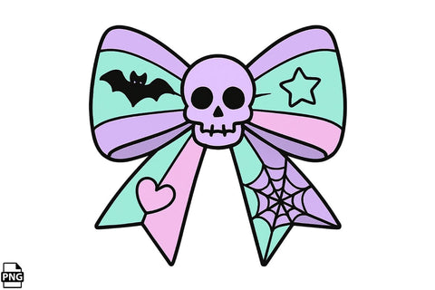 Halloween Pastel Goth Bow PNG Clipart Bundle Printable File Sublimation Creativedesigntee 