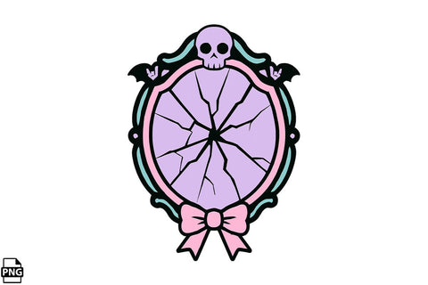 Halloween Pastel Goth Broken Mirror PNG Clipart Bundle Printable File Sublimation Creativedesigntee 