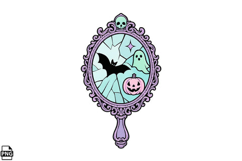 Halloween Pastel Goth Broken Mirror PNG Clipart Bundle Printable File Sublimation Creativedesigntee 