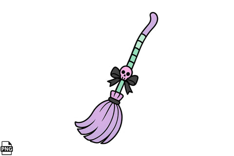 Halloween Pastel Goth Broomstick PNG Clipart Bundle Printable File Sublimation Creativedesigntee 