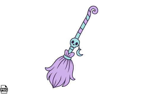 Halloween Pastel Goth Broomstick PNG Clipart Bundle Printable File Sublimation Creativedesigntee 