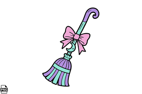 Halloween Pastel Goth Broomstick PNG Clipart Bundle Printable File Sublimation Creativedesigntee 