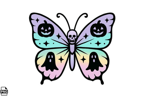 Halloween Pastel Goth Butterfly PNG Clipart Bundle Printable File Sublimation Creativedesigntee 