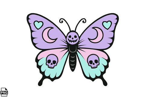 Halloween Pastel Goth Butterfly PNG Clipart Bundle Printable File Sublimation Creativedesigntee 