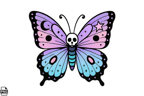Halloween Pastel Goth Butterfly PNG Clipart Bundle Printable File Sublimation Creativedesigntee 
