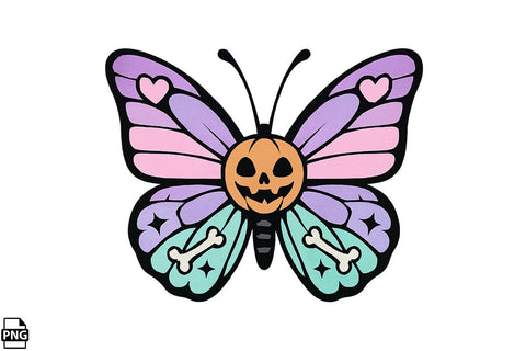 Halloween Pastel Goth Butterfly PNG Clipart Bundle Printable File Sublimation Creativedesigntee 