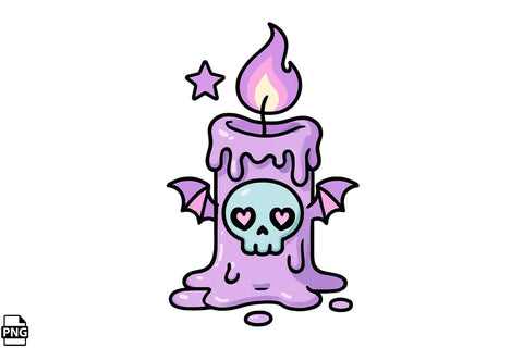 Halloween Pastel Goth Candle PNG Clipart Bundle Printable File Sublimation Creativedesigntee 