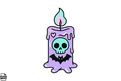 Halloween Pastel Goth Candle PNG Clipart Bundle Printable File Sublimation Creativedesigntee 