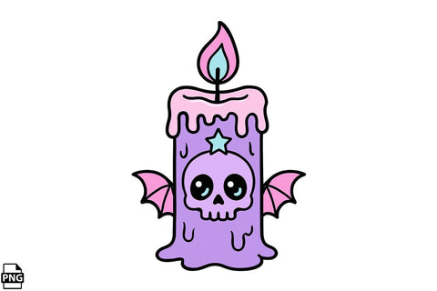 Halloween Pastel Goth Candle PNG Clipart Bundle Printable File Sublimation Creativedesigntee 