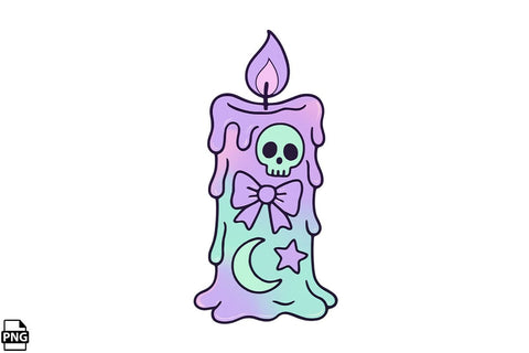Halloween Pastel Goth Candle PNG Clipart Bundle Printable File Sublimation Creativedesigntee 