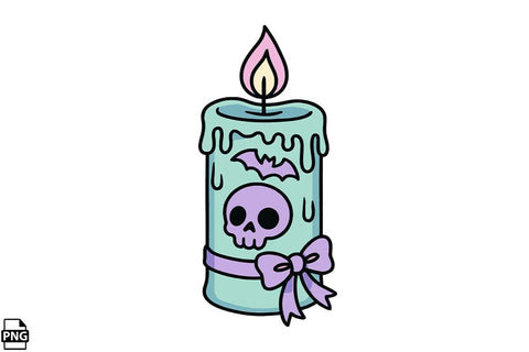 Halloween Pastel Goth Candle PNG Clipart Bundle Printable File Sublimation Creativedesigntee 
