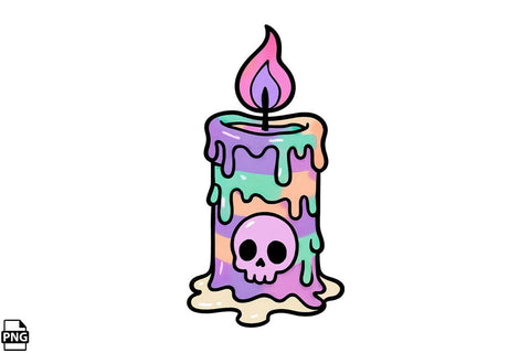 Halloween Pastel Goth Candle PNG Clipart Bundle Printable File Sublimation Creativedesigntee 