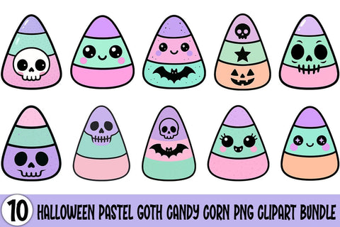 Halloween Pastel Goth Candy Corn PNG Clipart Bundle Printable File Sublimation Creativedesigntee 