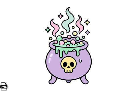 Halloween Pastel Goth Cauldron PNG Clipart Bundle Printable File Sublimation Creativedesigntee 