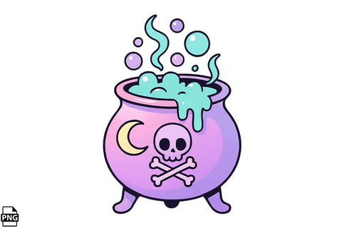 Halloween Pastel Goth Cauldron PNG Clipart Bundle Printable File Sublimation Creativedesigntee 