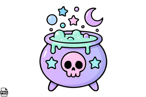 Halloween Pastel Goth Cauldron PNG Clipart Bundle Printable File Sublimation Creativedesigntee 