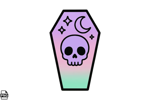 Halloween Pastel Goth Coffin PNG Clipart Bundle Printable File Sublimation Creativedesigntee 