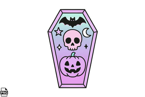 Halloween Pastel Goth Coffin PNG Clipart Bundle Printable File Sublimation Creativedesigntee 