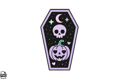 Halloween Pastel Goth Coffin PNG Clipart Bundle Printable File Sublimation Creativedesigntee 