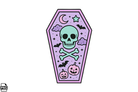 Halloween Pastel Goth Coffin PNG Clipart Bundle Printable File Sublimation Creativedesigntee 